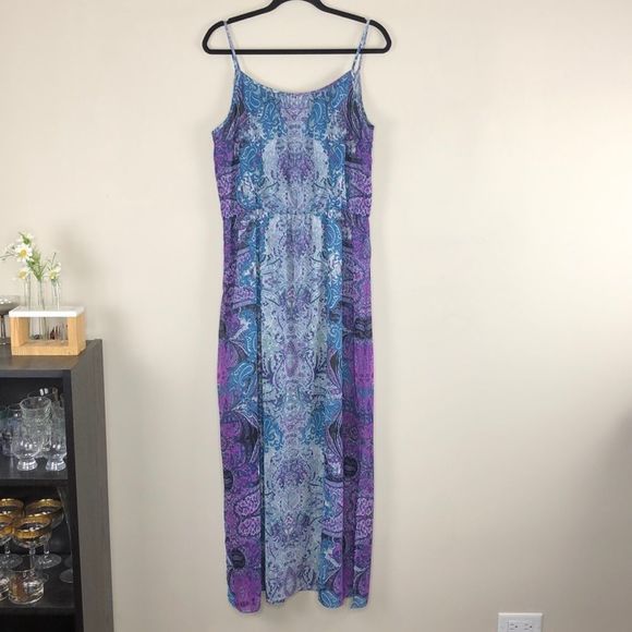 London Times Boho Print Tassel Tie Maxi Dress size 14 - Picture 4 of 7